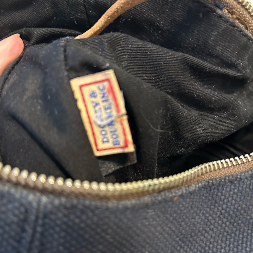 Vintage Dooney & Burke Denim And British Tan Leat… - image 2